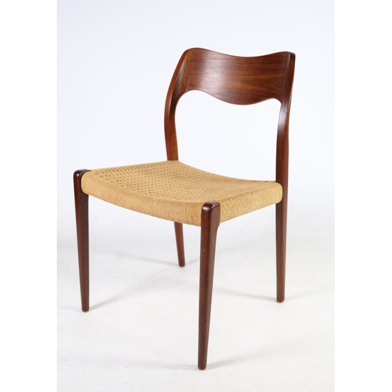 Ensemble de 4 chaises vintage modèle 71 de N.O Møller, 1951