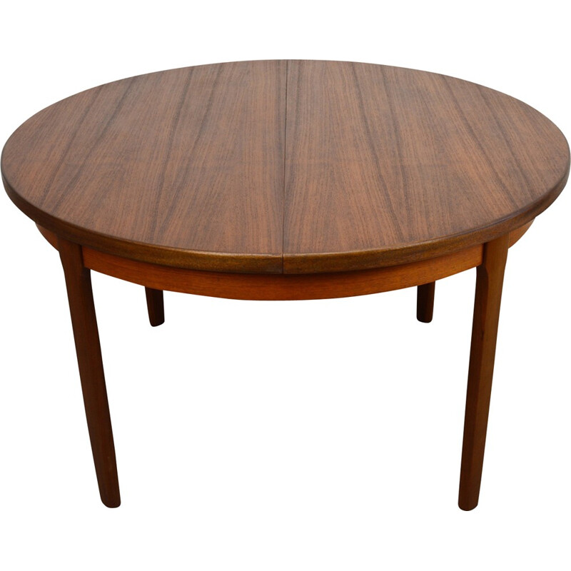 Mid-Century Circular Teak Extendable Table by Nathan - 1960s