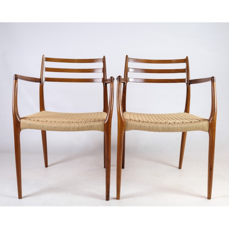 Paire de fauteuils vintage en teck par N.O. Møller pour J. L. Møllers Møbelfabrik, 1962