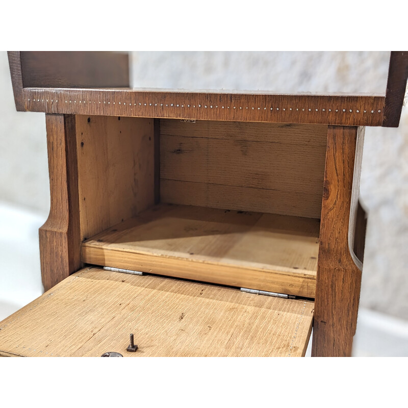 Vintage walnut and glass night stand by André Sornay, 1940s