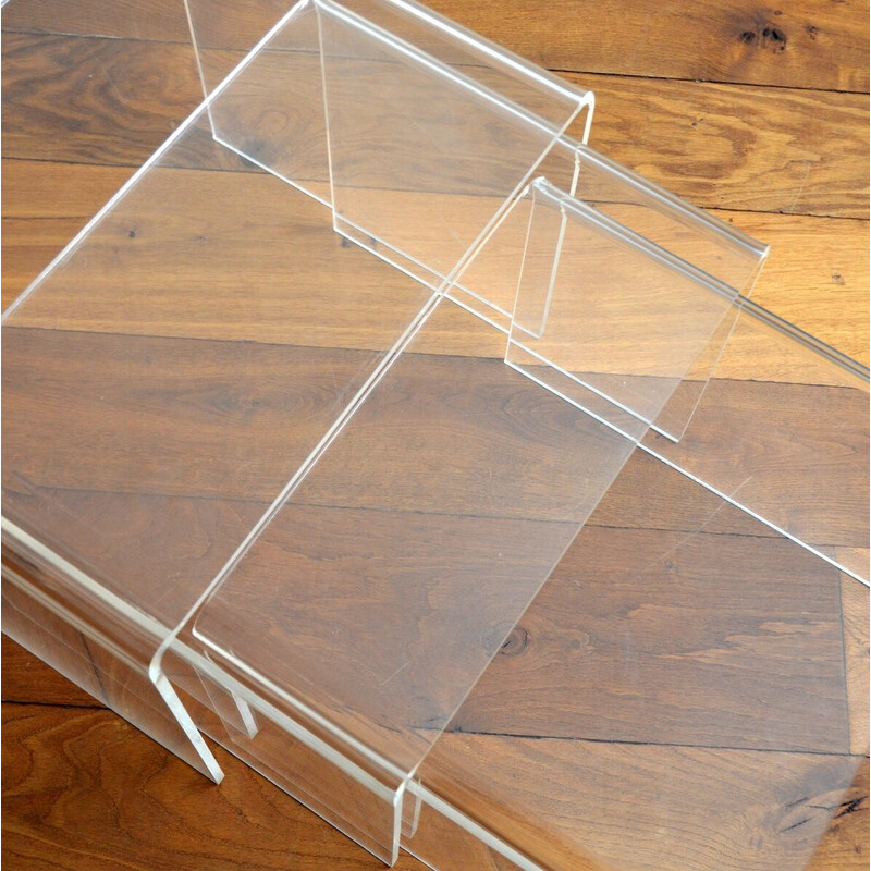 Vintage plexiglass nesting tables, 1970s