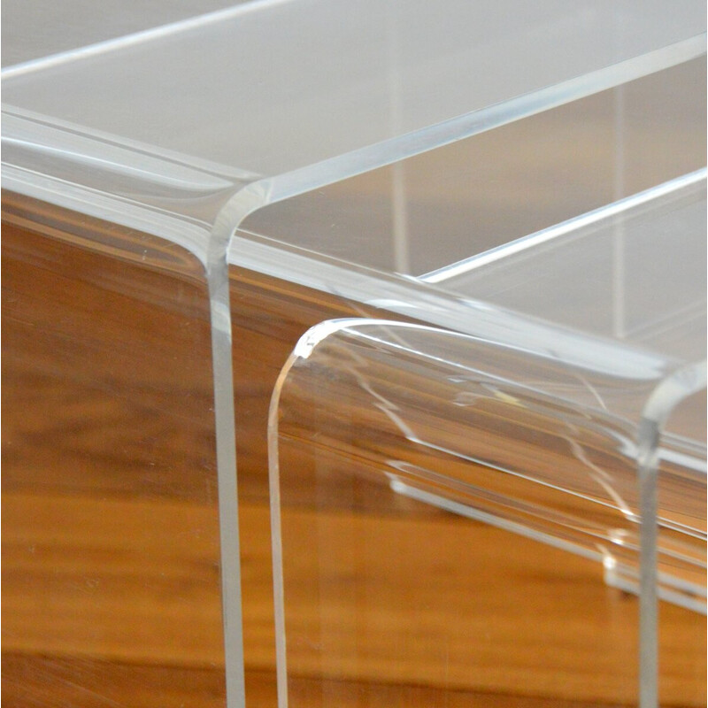 Tables gigognes vintage en plexiglas, 1970