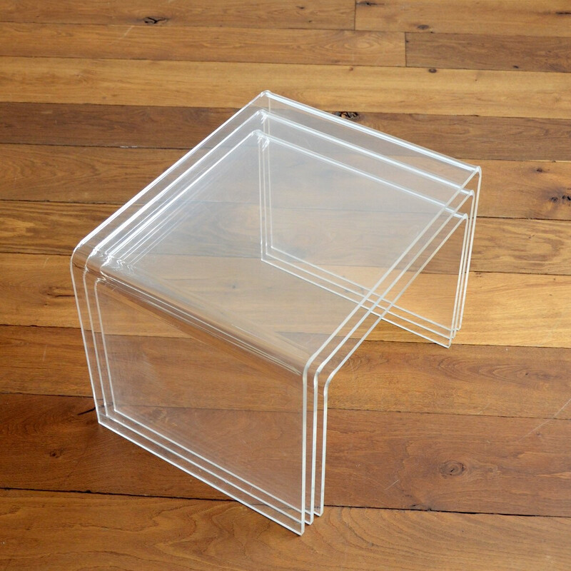 Vintage plexiglass nesting tables, 1970s