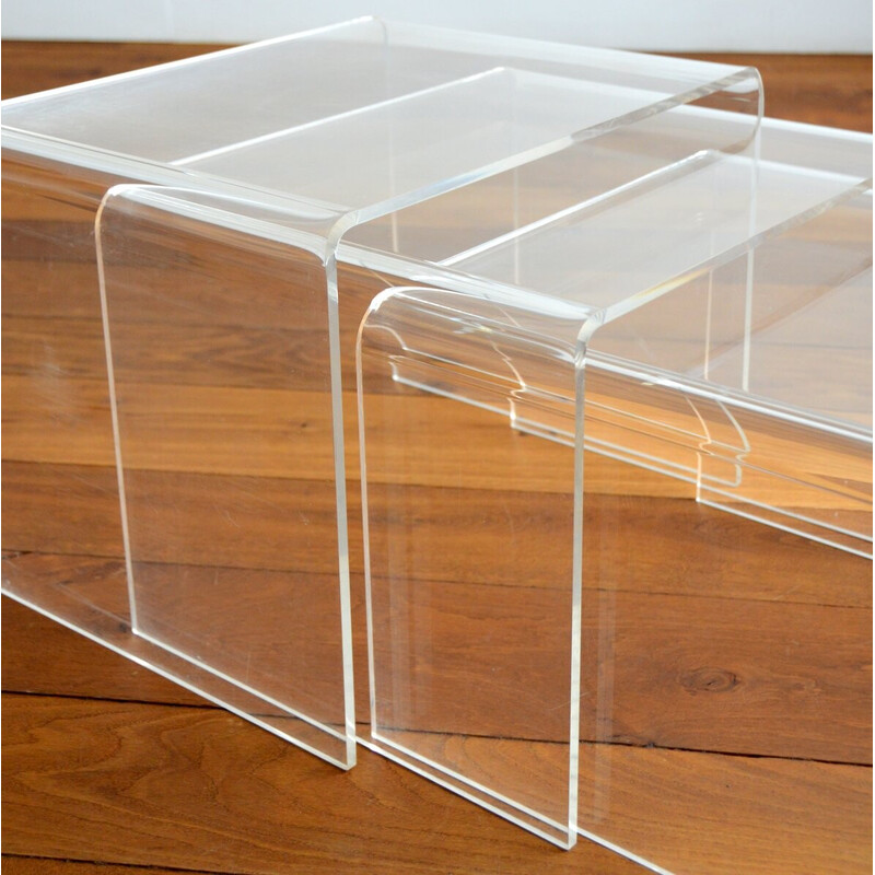 Vintage plexiglass nesting tables, 1970s