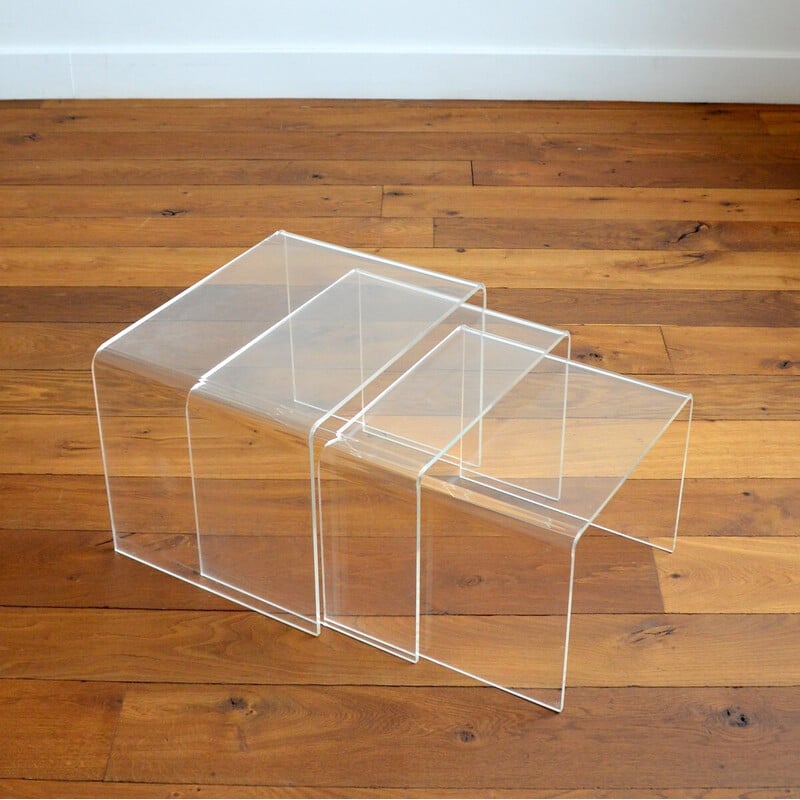 Vintage plexiglass nesting tables, 1970s