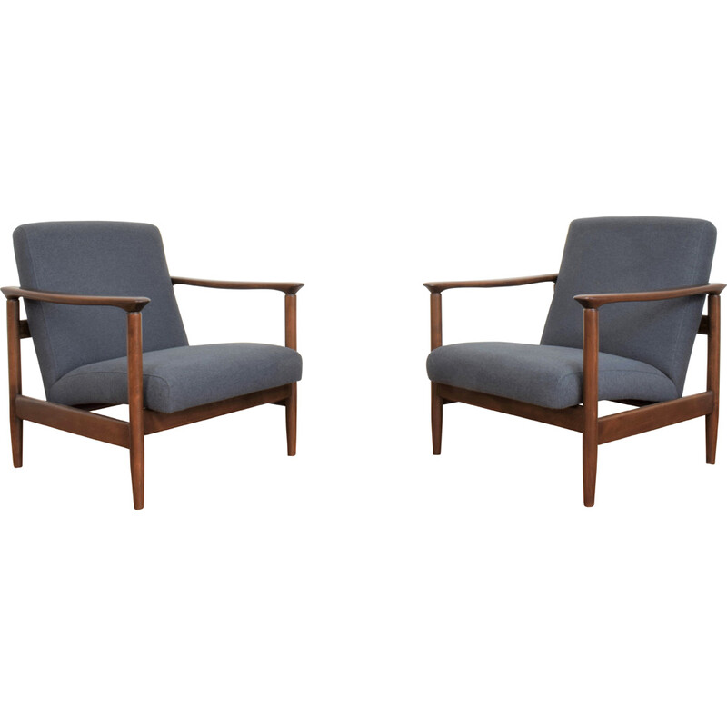 Pair of mid-century Polish armchairs by Edmund Homa, 1960s