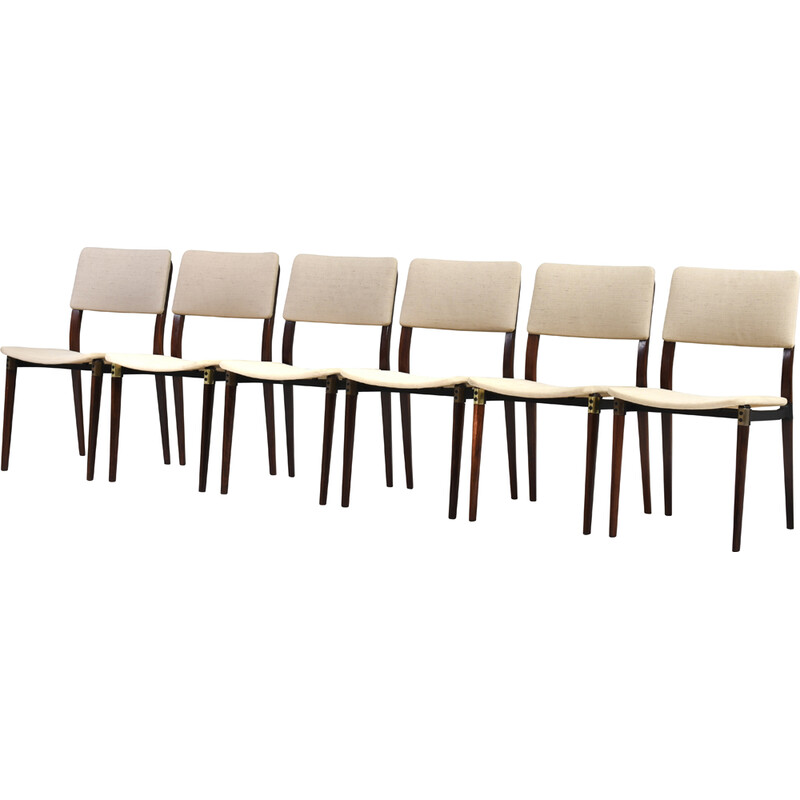 Set of 6 vintage S82 dining chairs by Eugenio Gerli for Tecno, Italy 1960