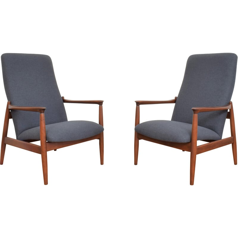 Pair of mid-century Polish armchairs by Edmund Homa for Gościcińska Fabryka Mebli, 1960s