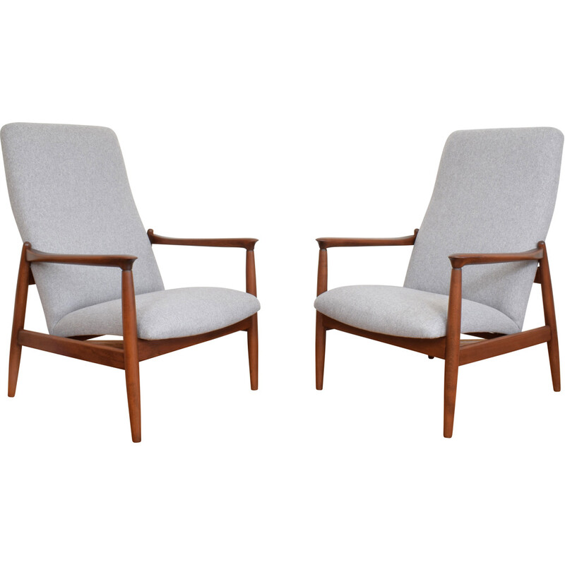 Pair of mid-century Polish armchairs by Edmund Homa, 1960s