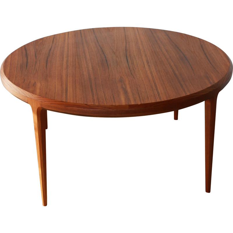 Vintage round coffee table in teak by Johannes Andersen for Cf Christensen of Silkeborg, 1960