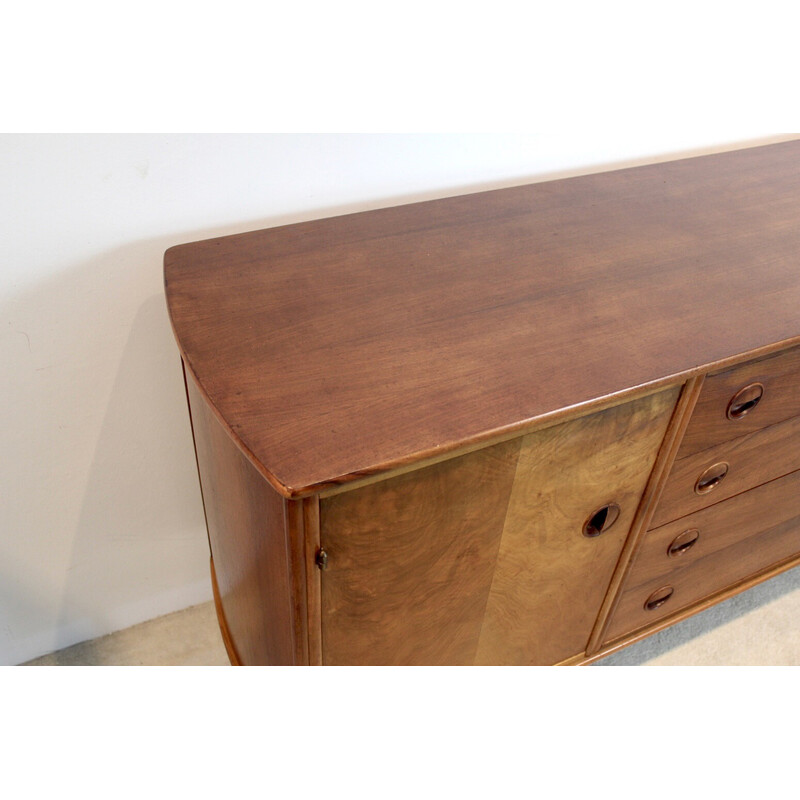 Vintage walnut and brass sideboard by William Watting for Fristho, Denmark 1955