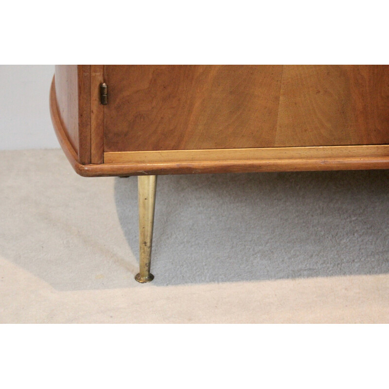 Vintage walnut and brass sideboard by William Watting for Fristho, Denmark 1955