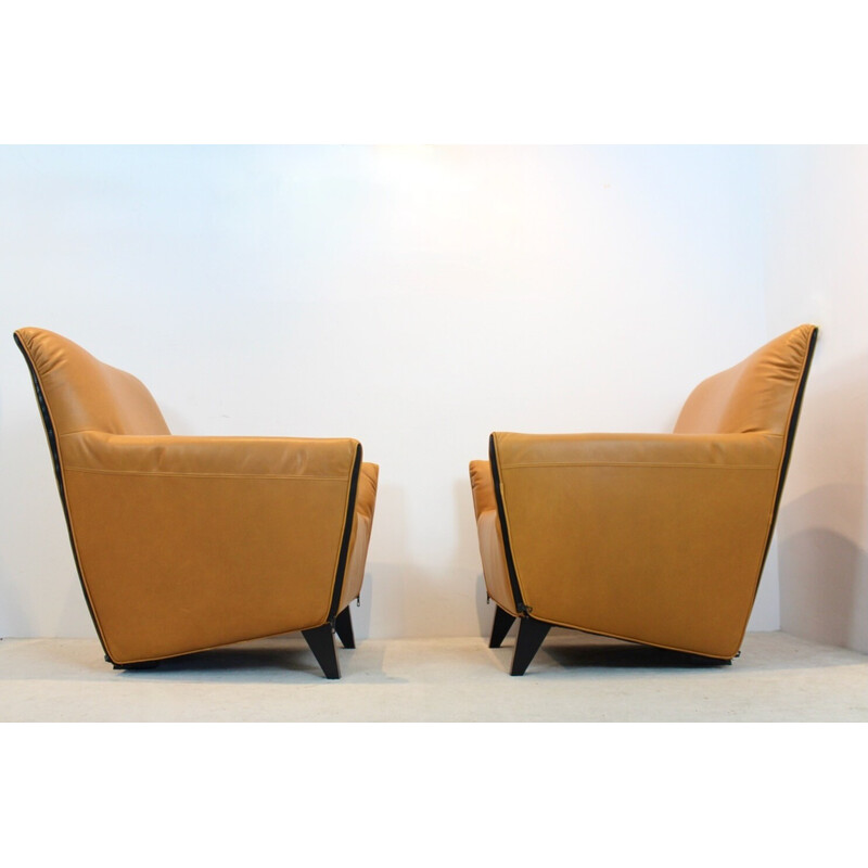 Pareja de sillones de salón vintage F330 en piel de Gerard van den Berg para Artifort