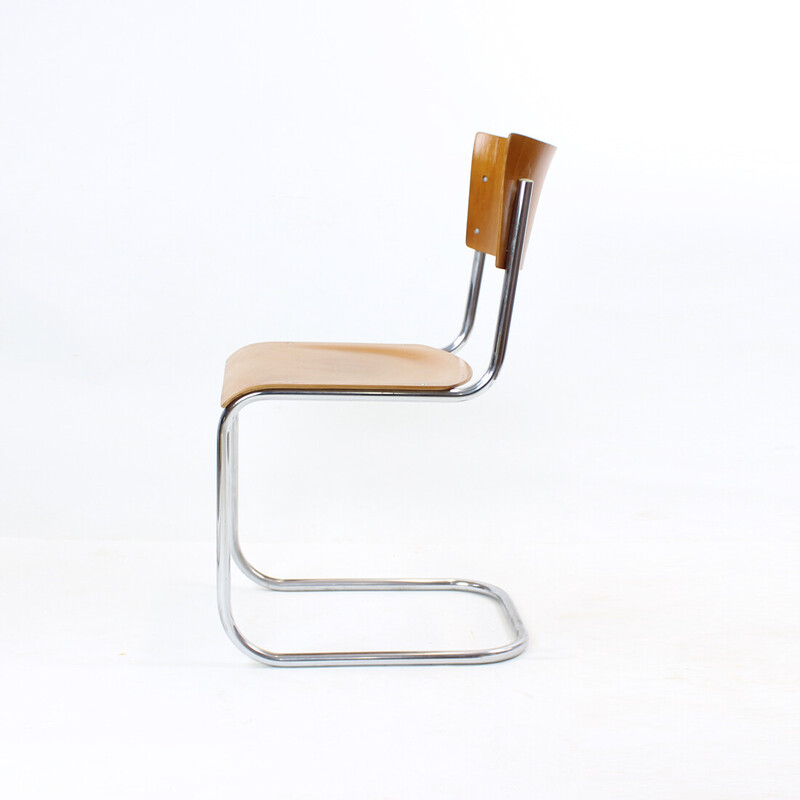 Vintage voorgevormde triplex stoel van Mart Stam voor Thonet, Tsjechoslowakije 1950