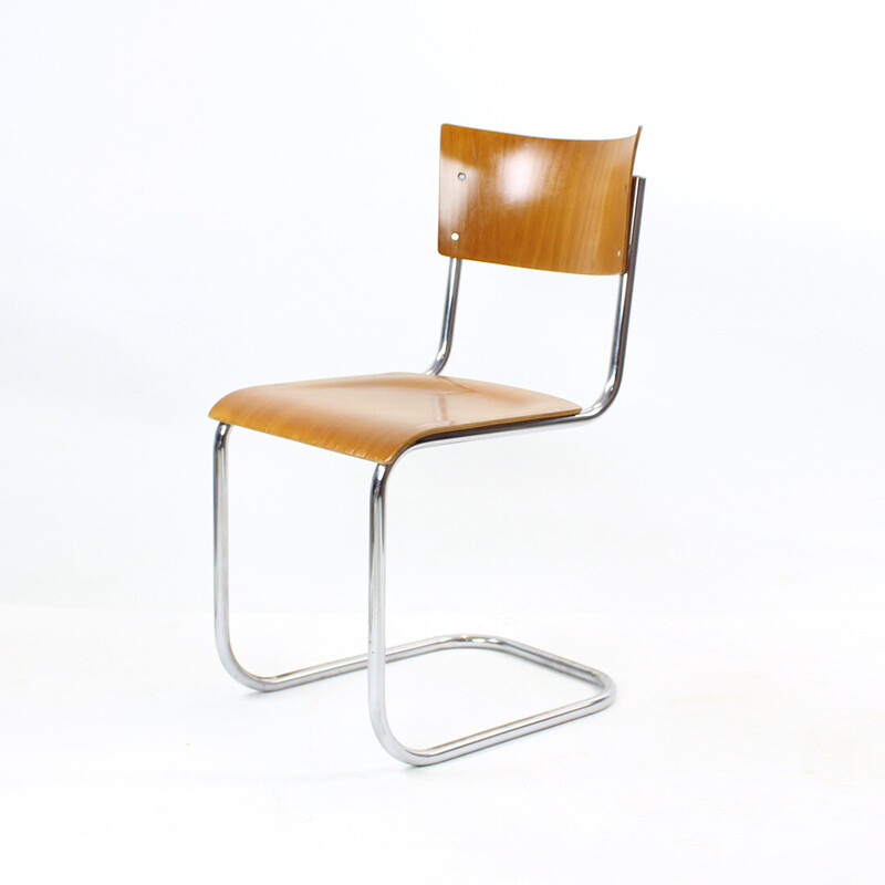 Silla vintage de contrachapado moldeado de Mart Stam para Thonet, Checoslovaquia 1950