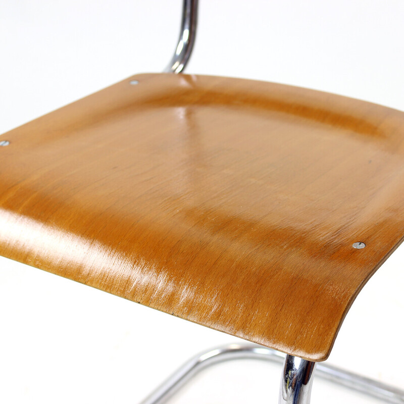 Cadeira em contraplacado moldado Vintage por Mart Stam para Thonet, Checoslováquia 1950