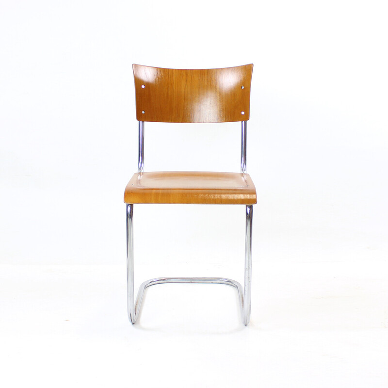 Cadeira em contraplacado moldado Vintage por Mart Stam para Thonet, Checoslováquia 1950