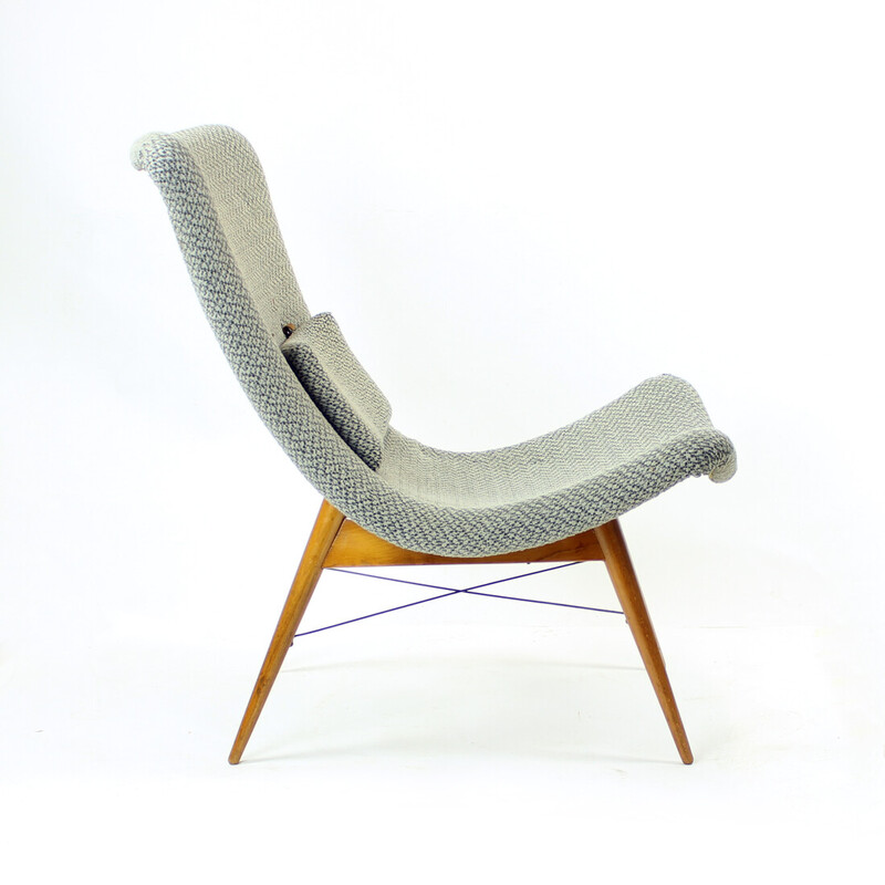 Fauteuil lounge vintage par Miroslav Navratil pour Cesky Nabytek, 1959