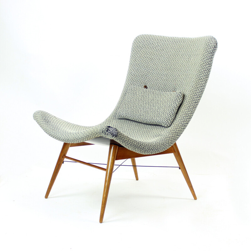 Fauteuil lounge vintage par Miroslav Navratil pour Cesky Nabytek, 1959