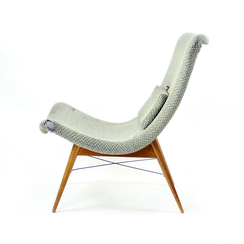 Fauteuil lounge vintage par Miroslav Navratil pour Cesky Nabytek, 1959