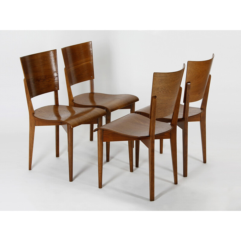 Ensemble de 4 chaises modèle H-59 par Jindrich Halabala - 1930