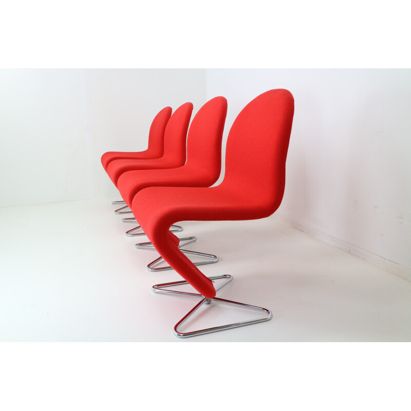 Set of 4 chairs by Verner PANTON for Fritz Hansen - 1970s