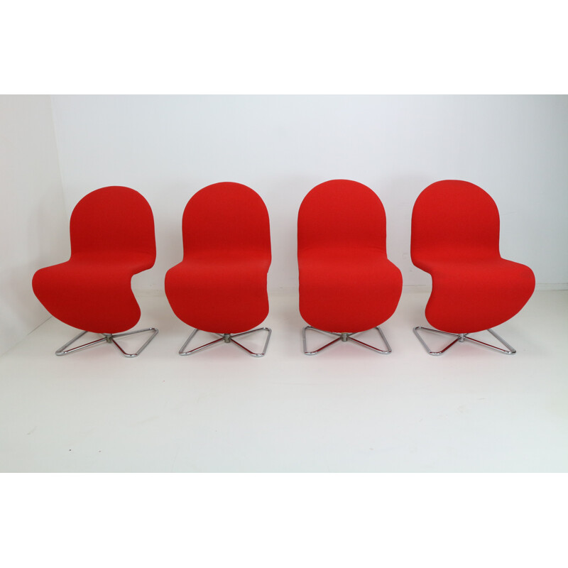 Ensemble de 4 chaises 123 de Verner PANTON - 1970