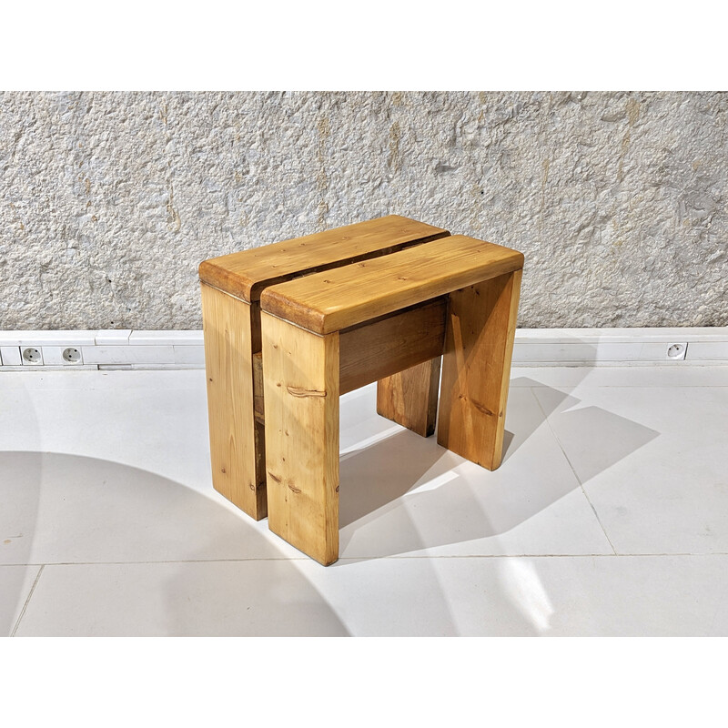 Tabouret vintage pour les appartements "les Arcs", sélection de Charlotte Perriand, 1960