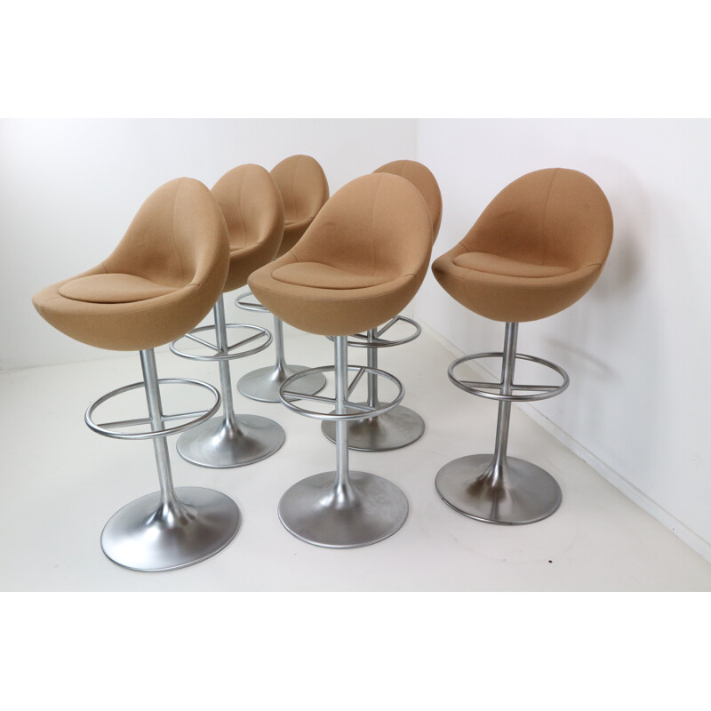 Set of three Trompet Base Swivel (Venus) Barstool by B. Johanson - 1960s