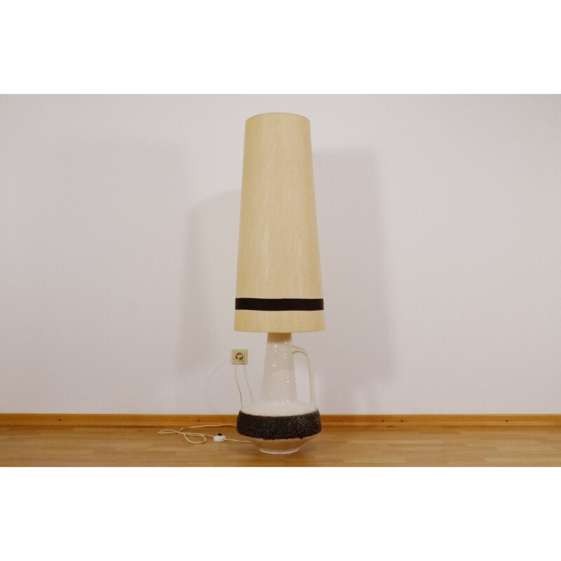 Tall German fat lava ceramic lamp from Aro - 1960s