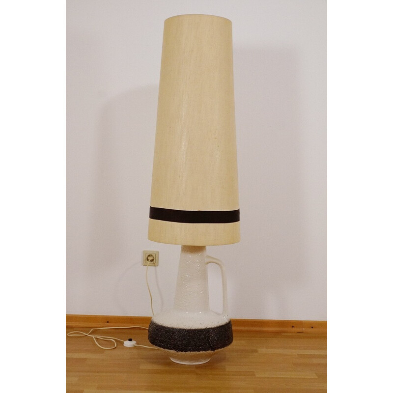 Tall German fat lava ceramic lamp from Aro - 1960s