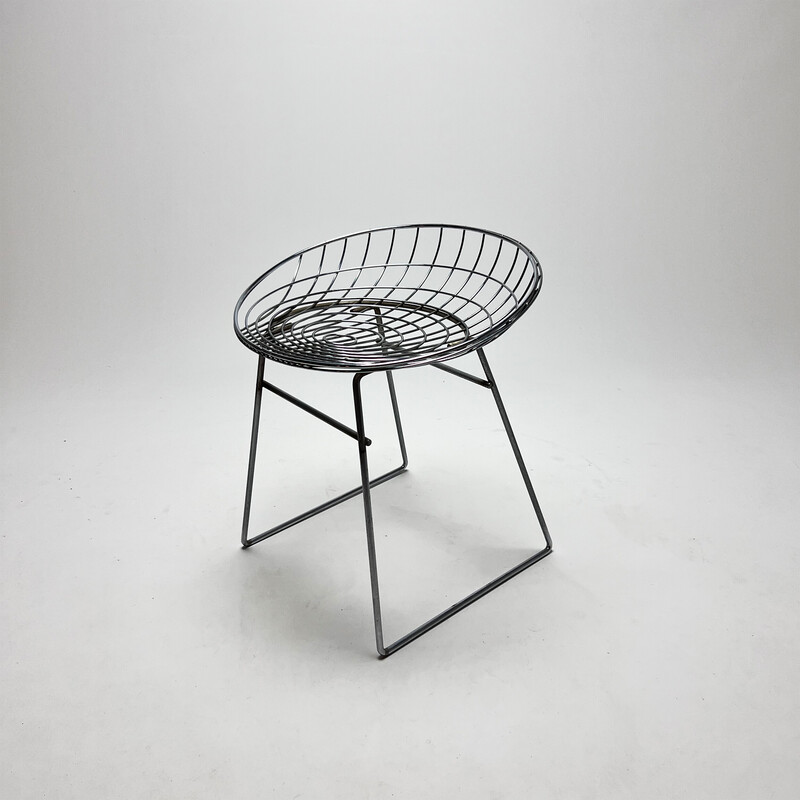 Vintage wire stool Km05 by Cees Braakman for Pastoe, 1950s