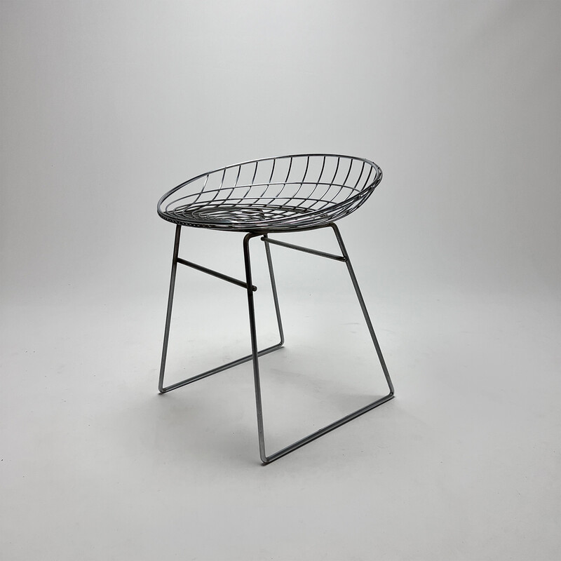 Vintage wire stool Km05 by Cees Braakman for Pastoe, 1950s