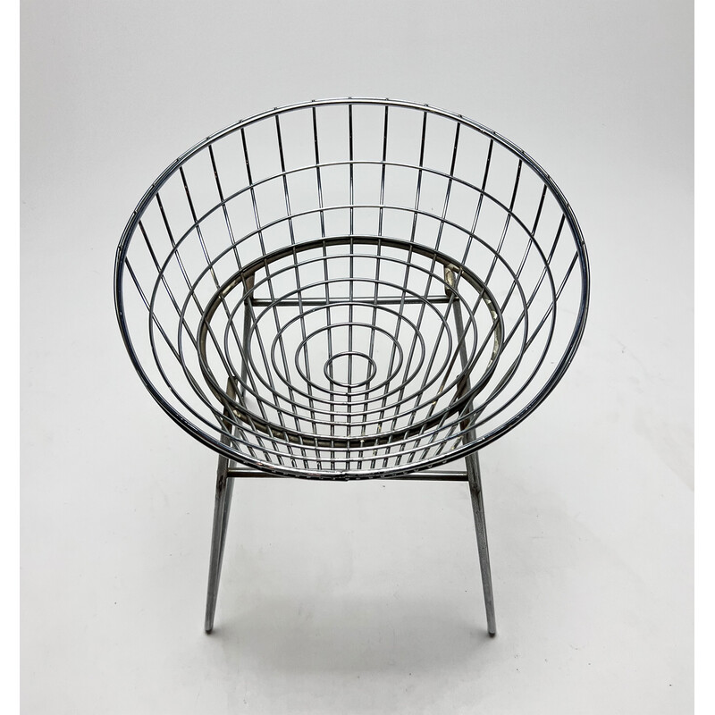 Vintage wire stool Km05 by Cees Braakman for Pastoe, 1950s