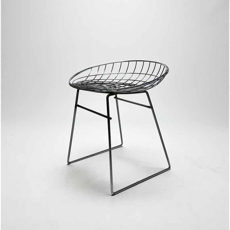 Vintage wire stool Km05 by Cees Braakman for Pastoe, 1950s