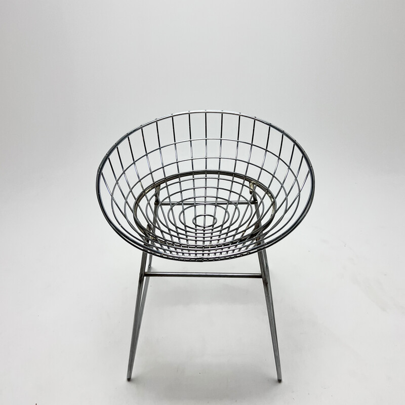 Vintage wire stool Km05 by Cees Braakman for Pastoe, 1950s