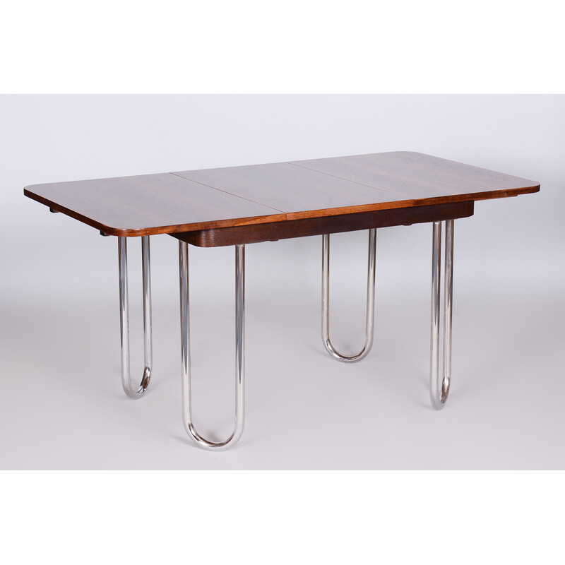 Czech Bauhaus vintage folding dining table by Robert Slezak, 1930s