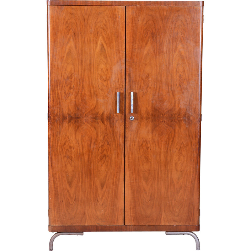 Vintage Bauhaus walnut cabinet by Robert Slezak, Czech Republic 1930-1939s