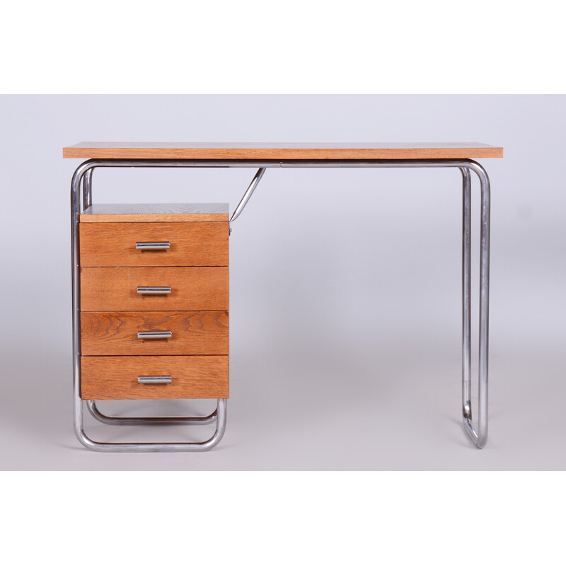 Bauhaus vintage oakwood writing desk by Robert Slezak, 1930s