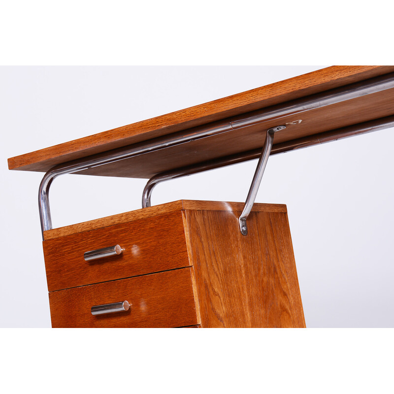 Bauhaus vintage oakwood writing desk by Robert Slezak, 1930s