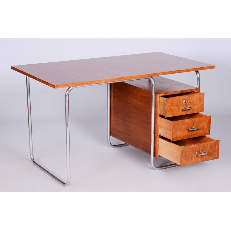 Bauhaus vintage beechwood writing desk by Robert Slezak, 1930s