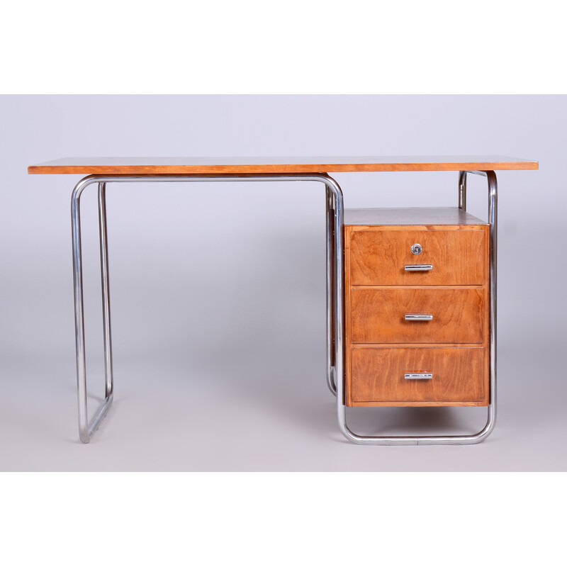 Bauhaus vintage beechwood writing desk by Robert Slezak, 1930s