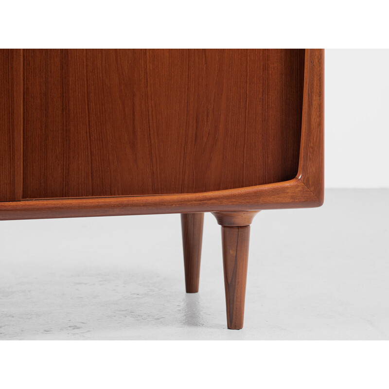 Mid century Danish highboard in teak with sliding doors by Hp Hansen, 1960s