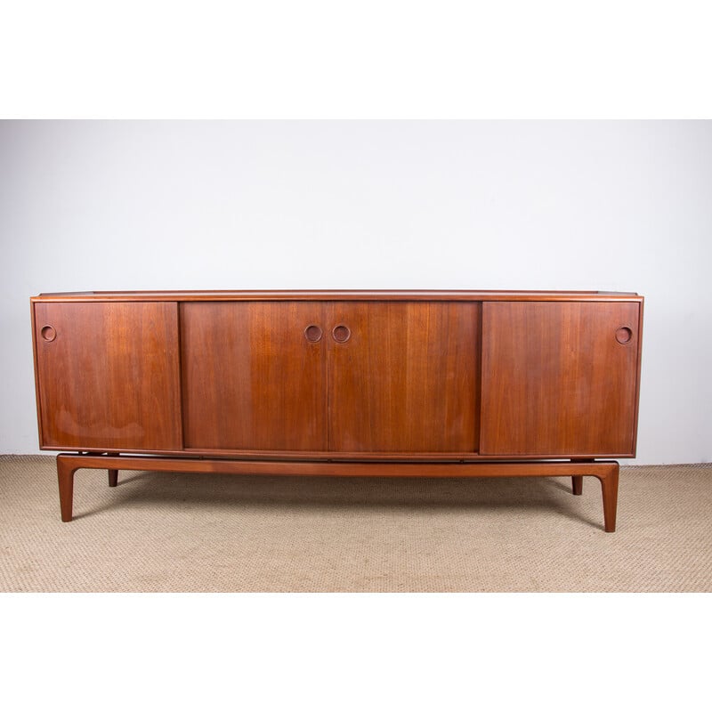 Large Enfilade Danoise vintage en teck par Arne Hovmand-Olsen pour Mogens Kold, 1960