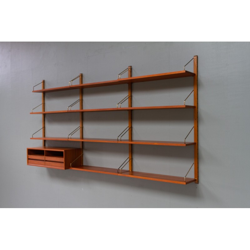 Vintage modular teak wall unit by Poul Cadovius for Cado, Denmark 1950s