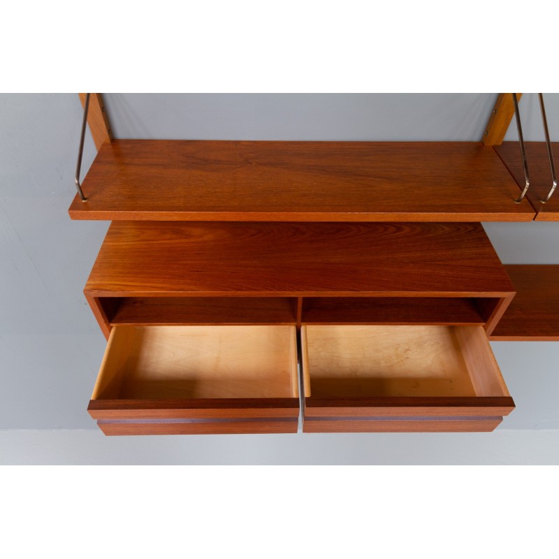 Vintage modular teak wall unit by Poul Cadovius for Cado, Denmark 1950s