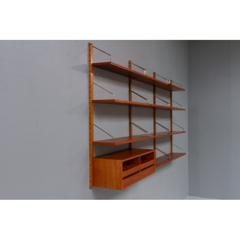 Vintage modular teak wall unit by Poul Cadovius for Cado, Denmark 1950s