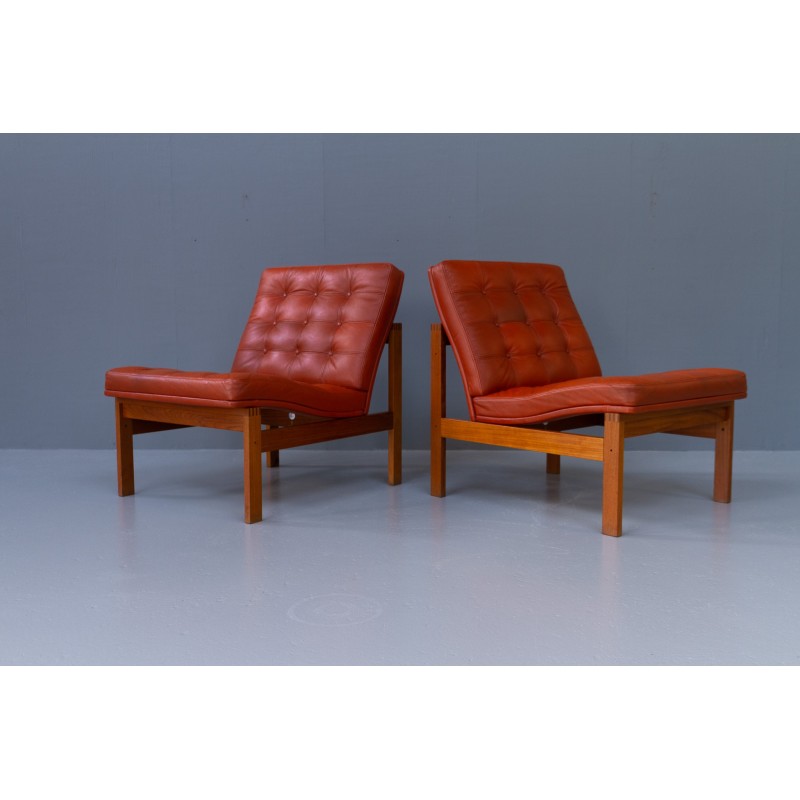 Paar vintage lounge stoelen van Gjerløv-Knudsen en Lind voor France en Søn, Denemarken 1970