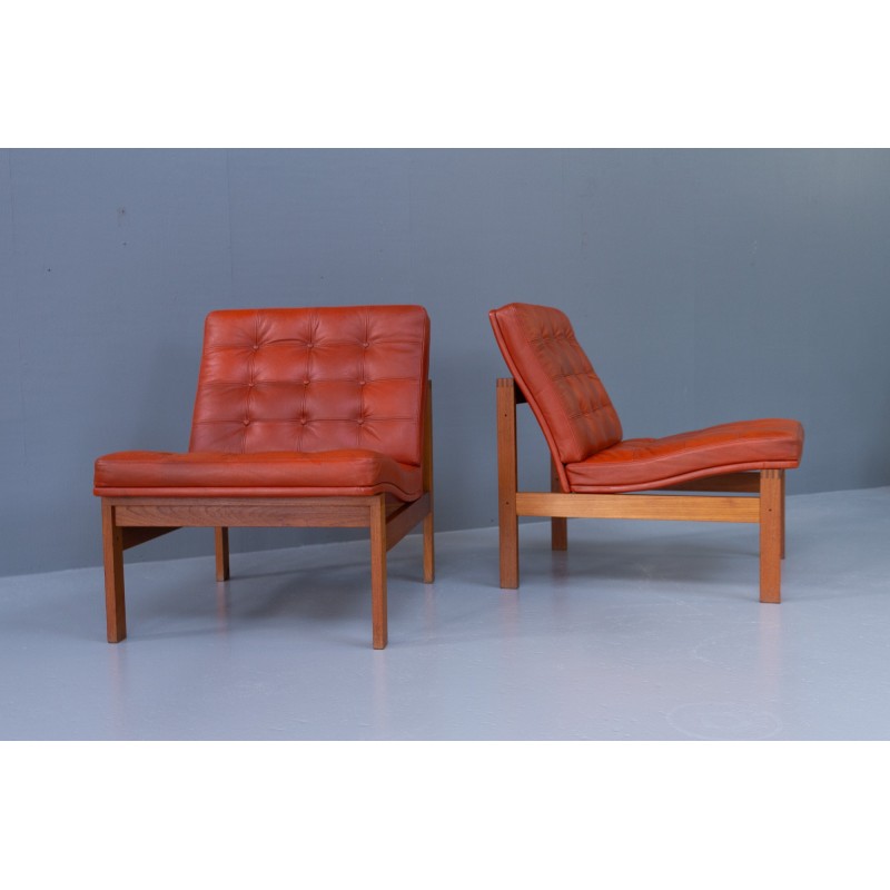 Paar vintage lounge stoelen van Gjerløv-Knudsen en Lind voor France en Søn, Denemarken 1970