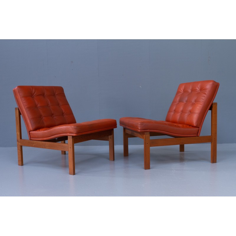 Pair of vintage lounge chairs by Gjerløv-Knudsen and Lind for France and Søn, Denmark 1970